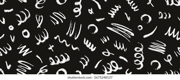 Kreative minimalistische Handzeichnung Abstrakte Kunst grunge nahtloses Muster mit schwarzem Strich abstrakter Hintergrund