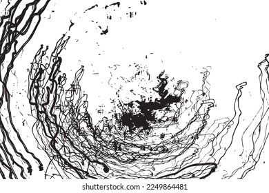 Creative minimalist hand drawing scribbles abstraction art on white background with ink lines stain hatching and hand drawn doodle scribble textures. Design for cards and postcard, poster brochures. 