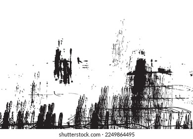 Creative minimalist hand drawing scribbles abstraction art on white background with ink lines stain hatching and hand drawn doodle scribble textures. Design for cards and postcard, poster brochures. 
