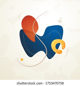 Creative minimalist hand drawn abstract illustration. Modern abstract shapes in contemporary style for social banner background, stories post, postcard, flyer or brochure design.