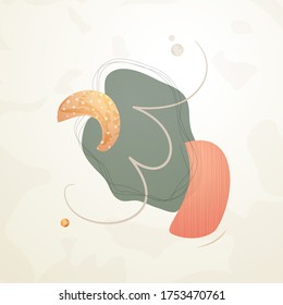 Creative minimalist hand drawn abstract illustration. Modern abstract shapes in contemporary style for social banner background, stories post, postcard, flyer or brochure design.