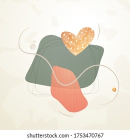 Creative minimalist hand drawn abstract illustration. Modern abstract shapes in contemporary style for social banner background, stories post, postcard, flyer or brochure design.