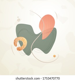 Ilustración abstracta con un diseño minimalista creativo. Formas abstractas modernas en estilo contemporáneo para el fondo de banners sociales, artículos de cuentos, postales, volante o diseño de folletos.