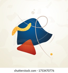 Kreative minimalistische handgezeichnete abstrakte Illustration. Moderne abstrakte Formen in zeitgenössischem Stil für sozialen Bannerhintergrund, Storys Post, Postkarte, Flyer oder Broschürendesign.