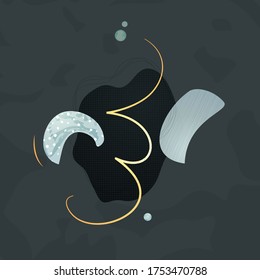 Creative minimalist hand drawn abstract illustration. Modern abstract shapes in contemporary style for social banner background, stories post, postcard, flyer or brochure design.