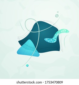 Creative minimalist hand drawn abstract illustration. Modern abstract shapes in contemporary style for social banner background, stories post, postcard, flyer or brochure design.