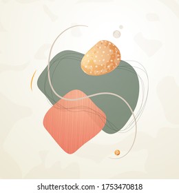 Creative minimalist hand drawn abstract illustration. Modern abstract shapes in contemporary style for social banner background, stories post, postcard, flyer or brochure design.