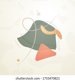 Ilustración abstracta con un diseño minimalista creativo. Formas abstractas modernas en estilo contemporáneo para el fondo de banners sociales, artículos de cuentos, postales, volante o diseño de folletos.