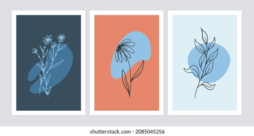 Ilustraciones con dibujos a mano creativos y minimalistas para la decoración de paredes 3. Dibujar a mano elementos de diseño vectorial. EPS10 vectores.