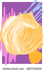 Creative minimalist hand painted abstract artistic background. Painting ink brush texture shape, doodle object, stain Artwork for wall decoration, poster, banner, postcard design. Vector illustration