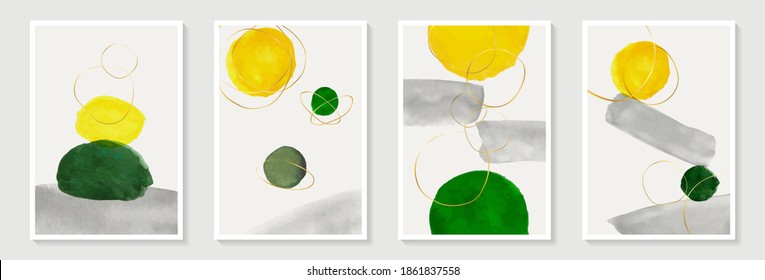 Creativo minimalista a mano Pintado de fondo de arte abstracto con mancha de acuarela y elementos de forma vector EPS10. Diseño para la decoración de paredes, postales, afiches o folletos