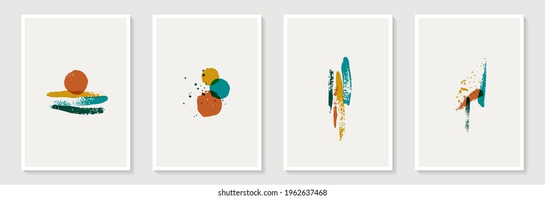  Creative minimalist hand painted Abstract art background with brush stroke abstract art. Design for wall decoration, postcard, poster or brochure, home decoration