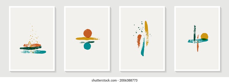 Creative minimalist hand painted Abstract art background with brush stroke abstract art. Design for wall decoration, postcard, poster or brochure, home decoration