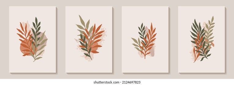 Creativo minimalista pintado a mano Resumen de fondo de arte con mancha de acuarela y doodle dibujado a mano Plantas florales Críticas. Diseño para la decoración de paredes, postales, afiches o folletos