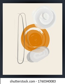Ilustración minimalista creativa pintada a mano para la decoración de paredes, postales o folletos. EPS10 vectores.