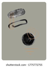 Creative minimalist hand painted illustration for wall decoration, postcard or brochure design. Vector EPS10.