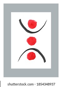 Creative minimalist hand painted illustration ideal for wall decoration, postcard or brochure design. Vector EPS10. Interior decoration.