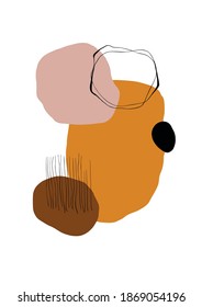 Ilustración minimalista creativa pintada a mano para la decoración de paredes, postales o folletos. EPS vectorial 10.