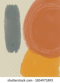 creative minimalist hand painted illustrations for wall decoration, postcard or brochure cover design