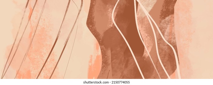 Creative minimalist hand painted illustrations for wall decoration, postcard or brochure design. Vector abstract illustration.