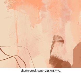 Creative minimalist hand painted illustrations for wall decoration, postcard or brochure design. Vector abstract illustration.