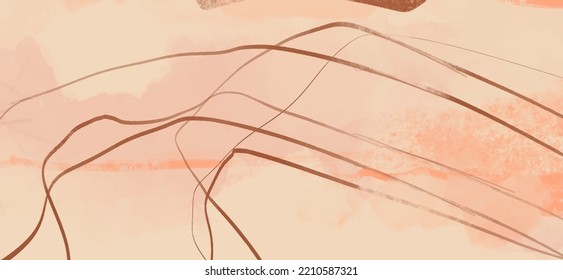 Creative minimalist hand painted illustrations for wall decoration, postcard or brochure design. Vector abstract illustration.