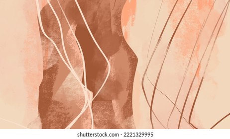 Creative minimalist hand painted illustrations for wall decoration, postcard or brochure design. Vector abstract illustration.