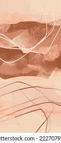 Creative minimalist hand painted illustrations for wall decoration, postcard or brochure design. Vector abstract illustration.