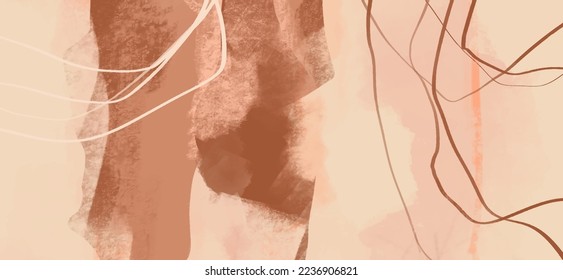 Ilustraciones minimalistas creativas pintadas a mano para la decoración de paredes, postales o folletos. Ilustración abstracta vectorial.