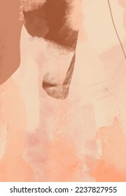 Creative minimalist hand painted illustrations for wall decoration, postcard or brochure design. Vector abstract illustration.