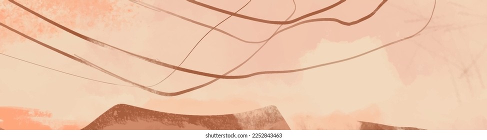 Kreative minimalistische handgemalte Illustrationen für Wanddekoration, Postkarte oder Broschürendesign. Abstrakte Vektorgrafik.