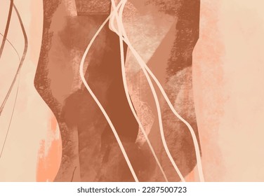 Creative minimalist hand painted illustrations for wall decoration, postcard or brochure design. Vector abstract illustration.