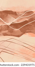 Kreative minimalistische handgemalte Illustrationen für Wanddekoration, Postkarte oder Broschürendesign. Abstrakte Vektorgrafik.
