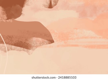 Creative minimalist hand painted illustrations for wall decoration, postcard or brochure design. Vector abstract illustration.