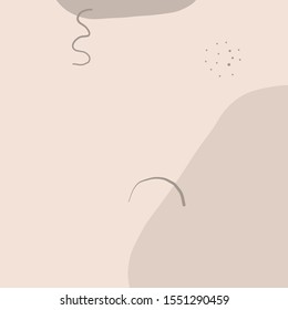 Creative minimalist hand painting template with contemporary scribble, shapes for social media promotion. Home decor. Scandinavian poster on canvas for interior. Nordic contemporary art for wall. 