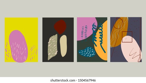 Creative minimalist hand painting templates for social media promotion. Home decor. Scandinavian poster on canvas for interior. Nordic contemporary art for wall. 