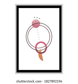 creative minimalist hand-painted illustrations for wall decoration, geometric abstract, postcard or brochure cover designs. EPS10 vector.