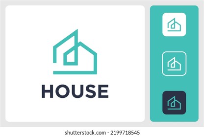 creative minimalist home simple logo design