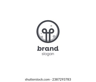 Creative minimalist idea bulb logo