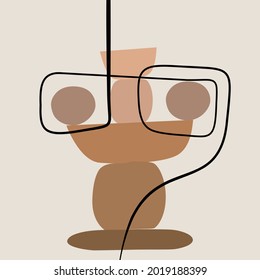 Ilustraciones minimalistas creativas para el diseño de la pared, la postal o la portada de folletos. EPS10 de ilustración vectorial.