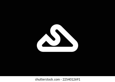 Creative and minimalist initial letter A S logo design template on black background