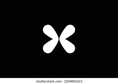 Creative and minimalist initial letter X logo design template on black background