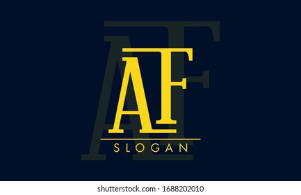 Creative and Minimalist Letter AF FA Logo Design Icon, Editable in Vector Format