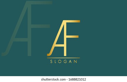 Design-Symbol für kreatives und minimalistisches Letter AF FA-Logo, Bearbeitbar im Vektorformat
