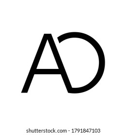 creative minimalist letter AO initials logo