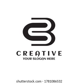 Creative Minimalist Letter CB BC Logo Design Icon
