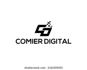 Creative and Minimalist Letter CD Logo Design , CD Monogram.eps