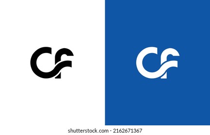 Creative Minimalist Letter CF Logo Design , Minimal CF Monogram