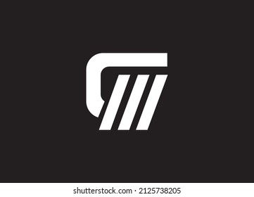 Creative and Minimalist Letter CM Logo Design Icon