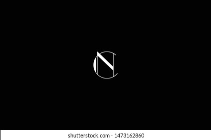 Creative and Minimalist Letter CN,NC Logo Design Icon, Editable in Vector Format in Black and White Color